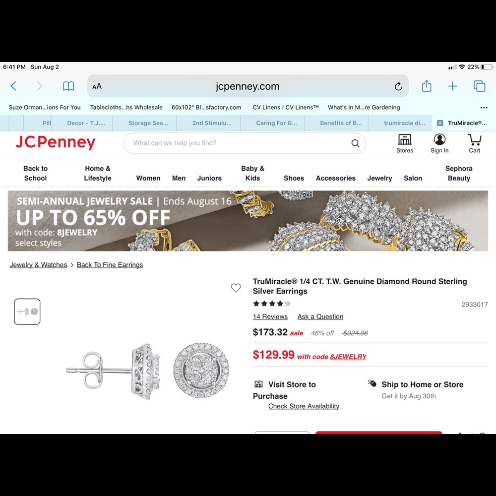 1/4CT Genuine Diamond Round  Earrings - Picture 5 of 7